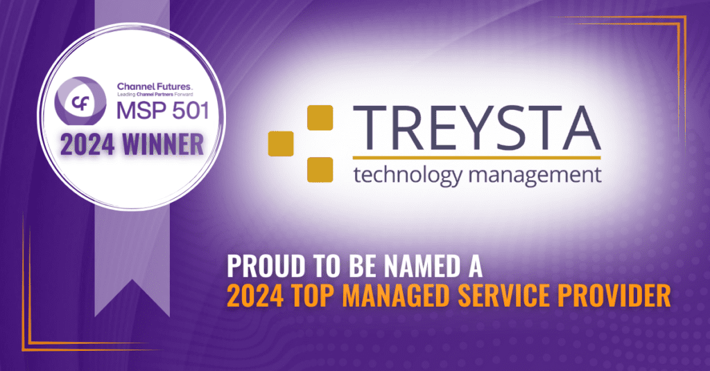 A purple graphic of an award. It says 2024 MSP501 Winner.